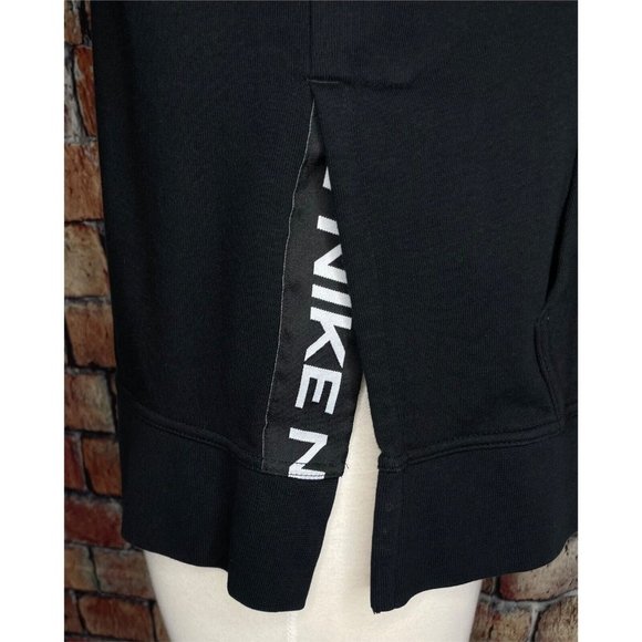 Nike Women's XS Full-Zip Black Training Hoodie Jacket Side Spellout Slits - Picture 4 of 8
